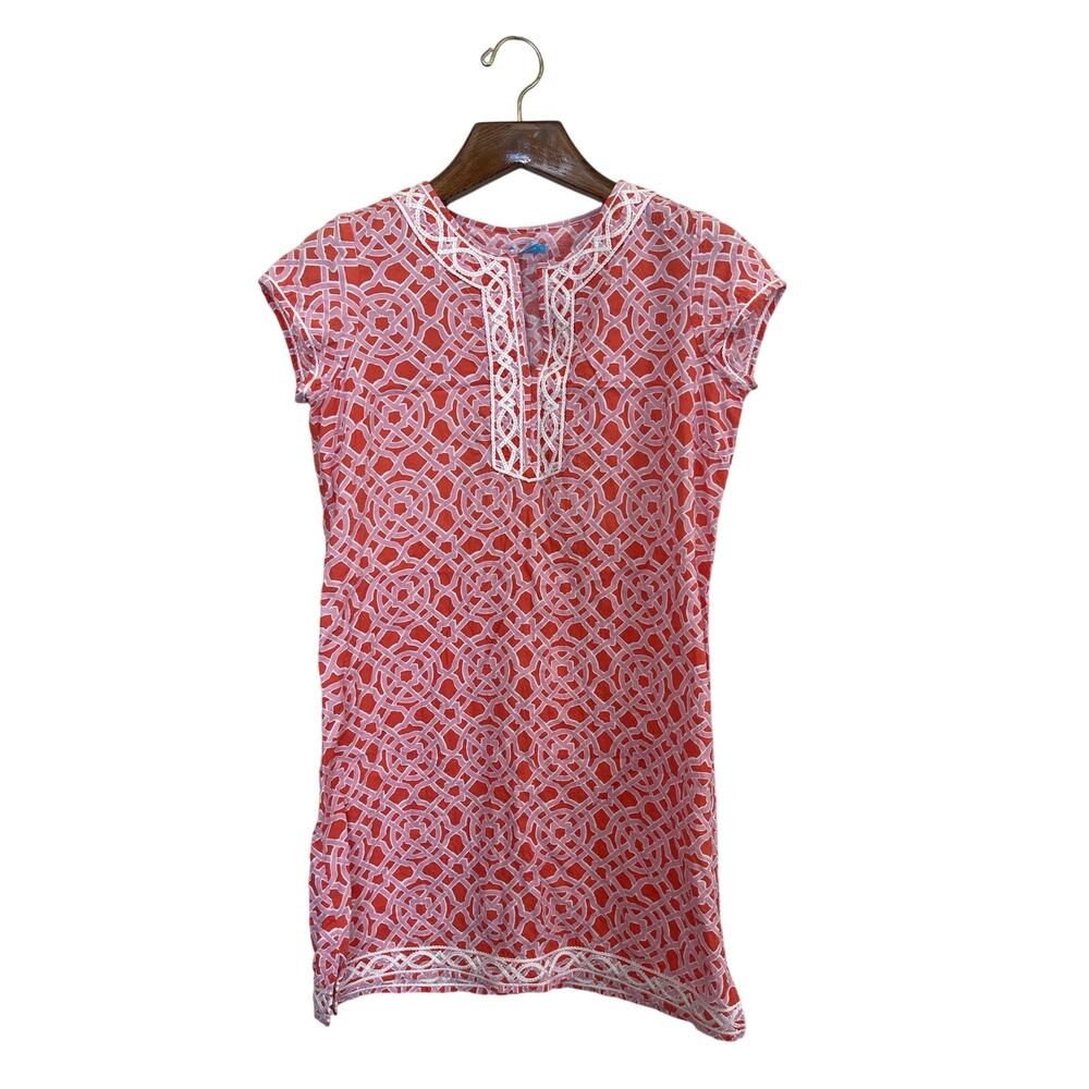 J McLaughlin Dress Womens XS Extra Small Multi Embroidered Keyhole Bib Shift